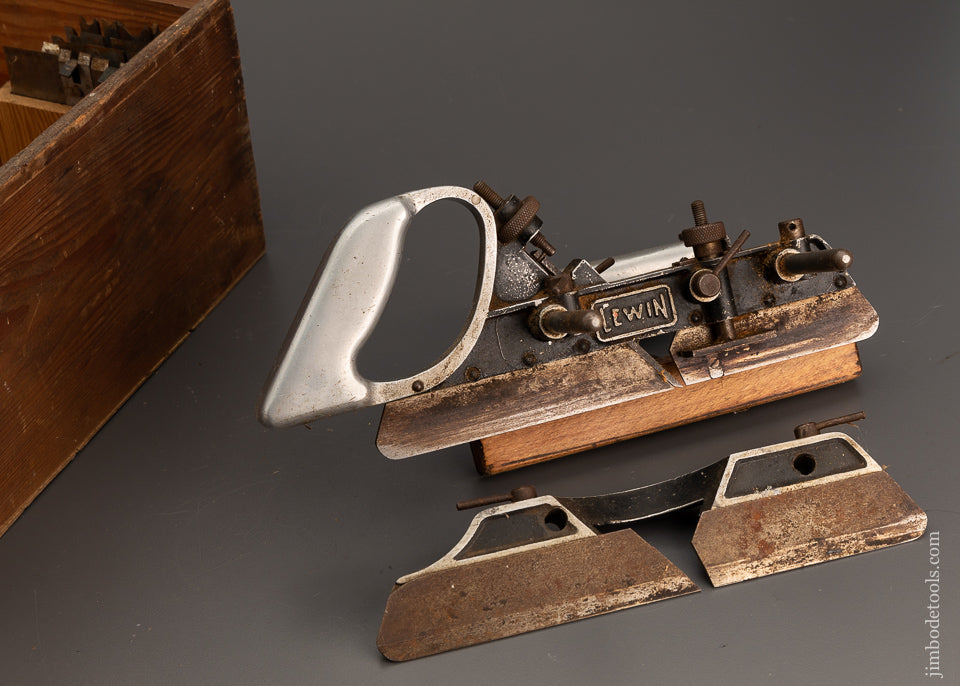 LEWIN Plow Plane Complete with All 18 Cutters in Original Box - 101956