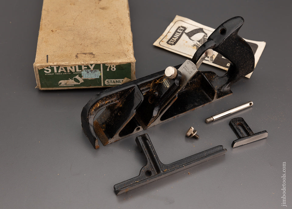 STANLEY No. 078 Rabbet Plane 100% Complete Near Mint in Box - 102004