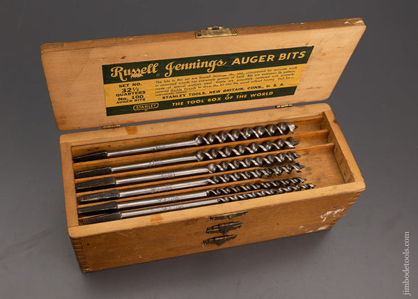 Complete Set of 13 RUSSELL JENNINGS Auger Bits in Original Three Tiered Box - 102040