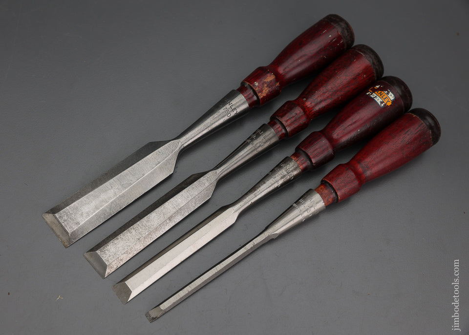 Extra Fine Set of 4 STANLEY No. 750 Chisels - 102048