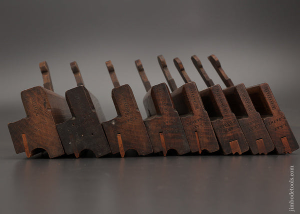 Crisp Graduated Set of 8 Side Bead moulding Planes by HATHERSICH 1797-1851 - 102103