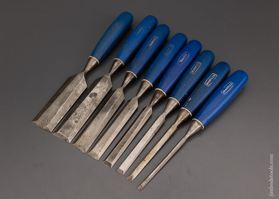 Fine Set of 8 MARPLES Bevel Edge Blue Chip Chisels - 102177 – Jim Bode ...