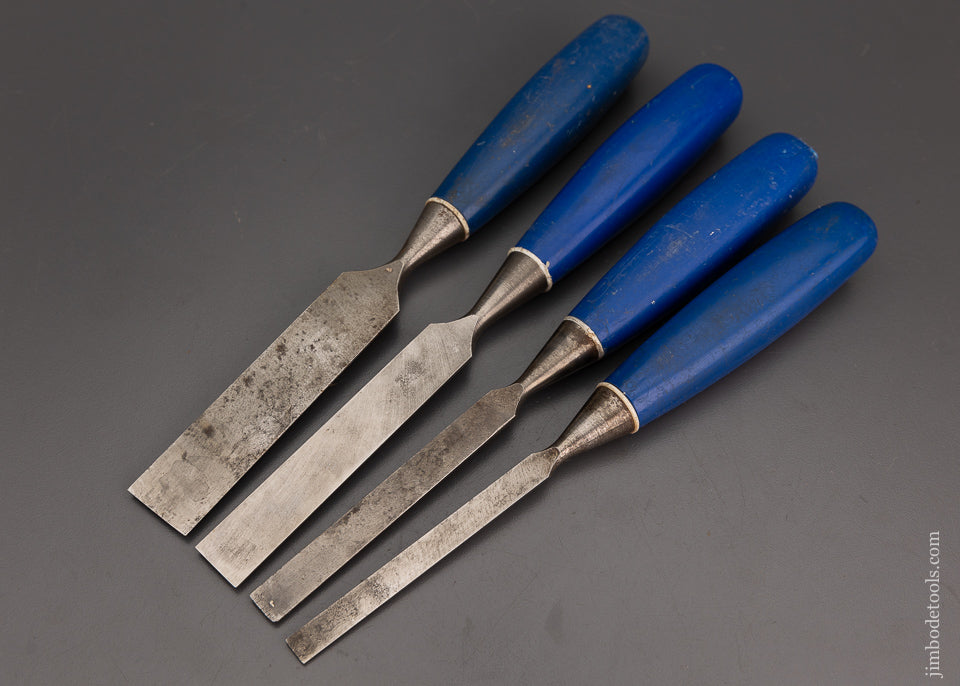 Fine Set of 4 MARPLES Bevel Edge Blue Chip Chisels - 102183