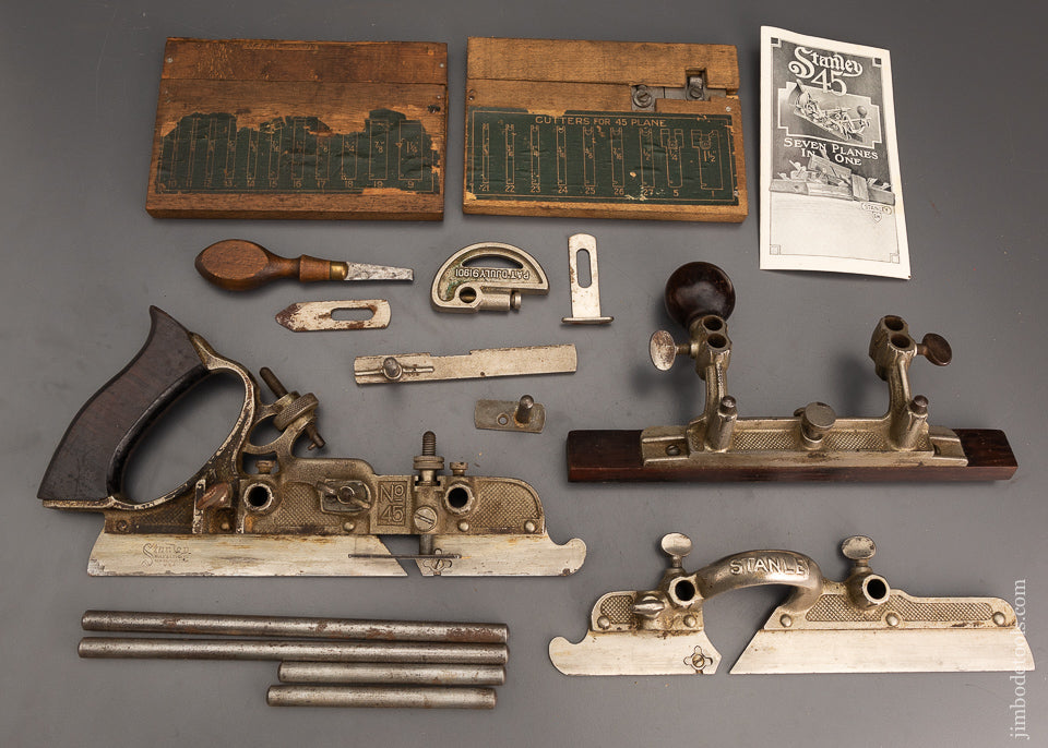 Fine STANLEY No. 45 Combination Plow Plane 100% Complete - 102199