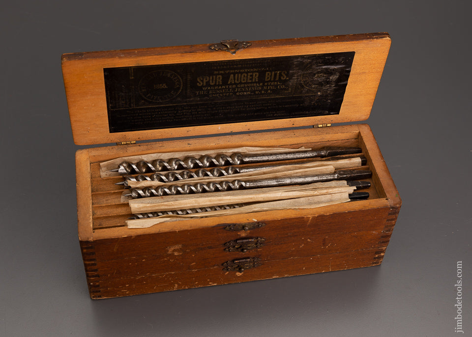 Complete Set of 13 RUSSELL JENNINGS Auger Bits in Original Three Tiered Box - 102219