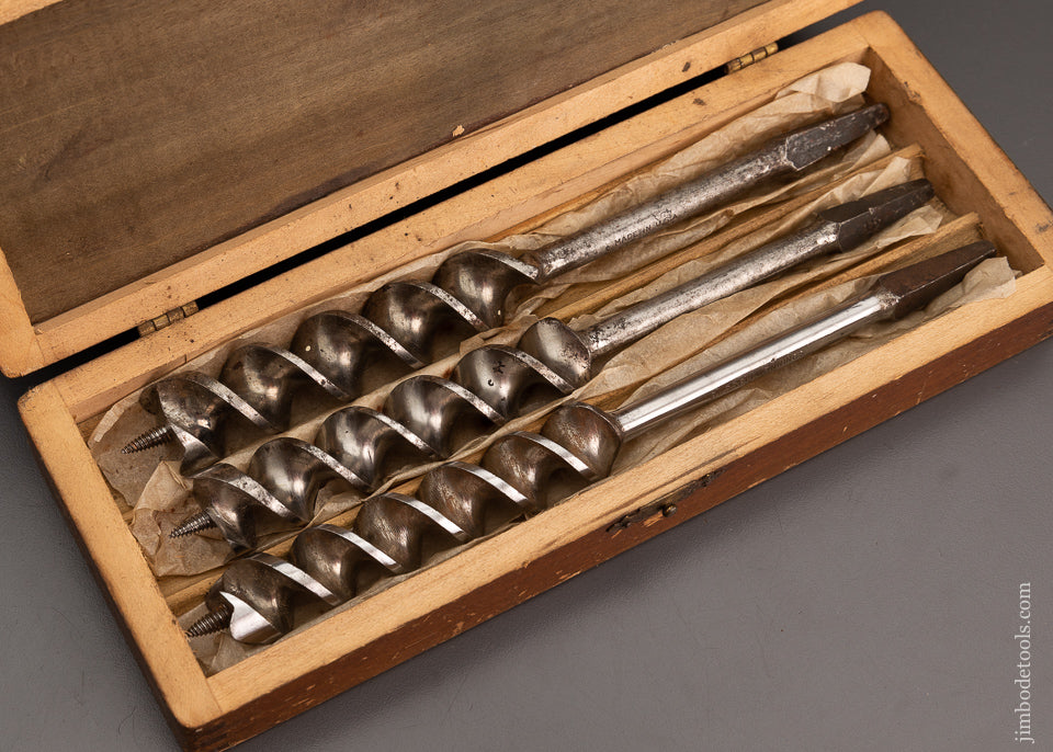 Complete Set of 13 RUSSELL JENNINGS Auger Bits in Original Three Tiered Box - 102219