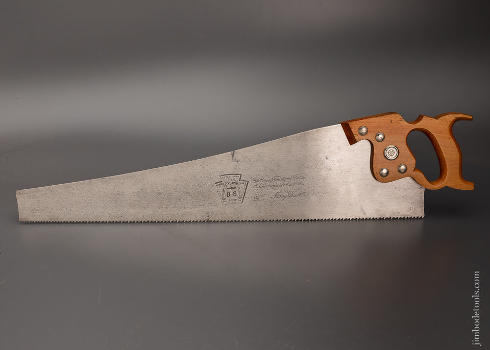 Mint Unused DISSTON D-8 Rip Hand Saw - 102220