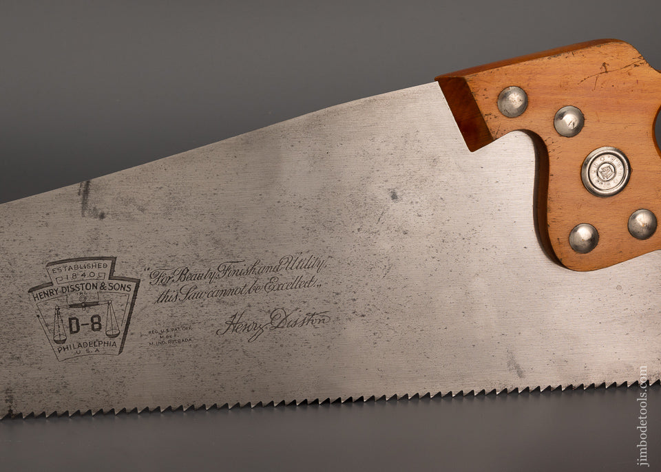 Mint Unused DISSTON D-8 Rip Hand Saw - 102220