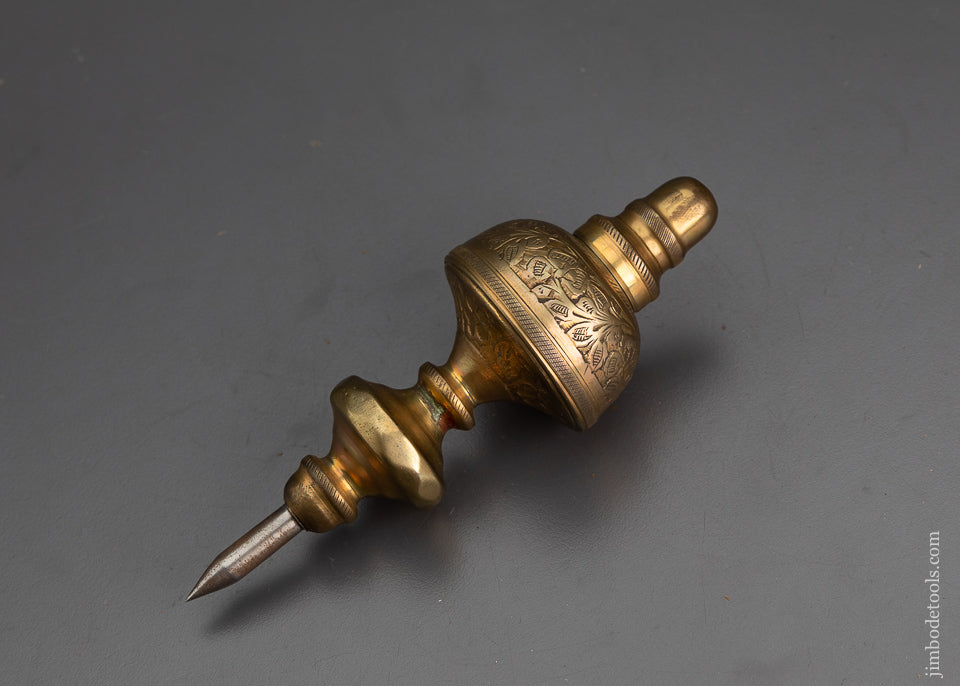 Gorgeous Lavishly Engraved Ornate Brass Plumb Bob - 102257