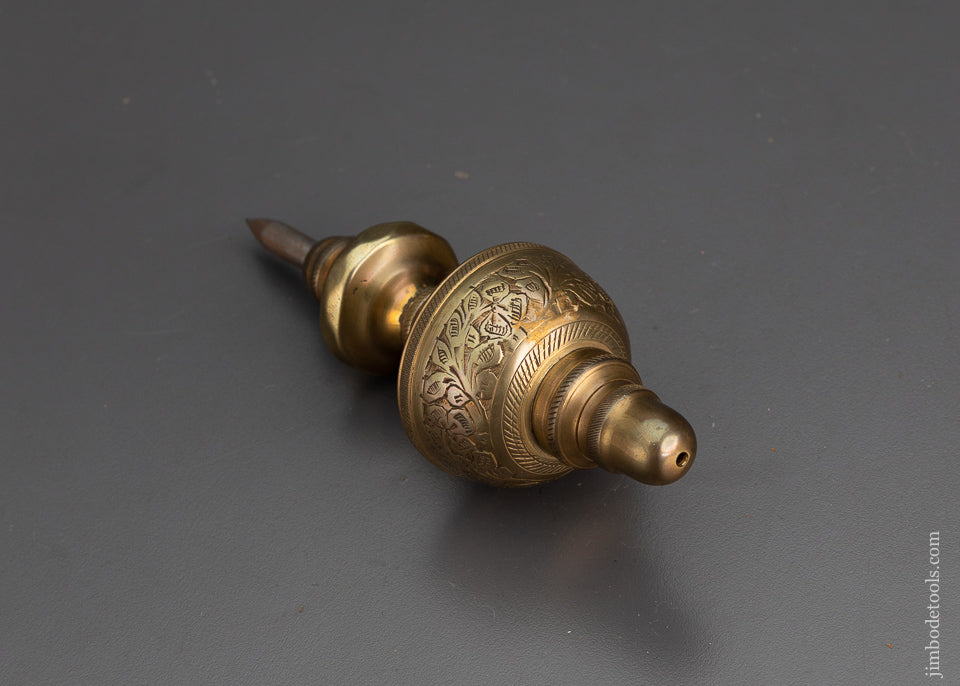 Gorgeous Lavishly Engraved Ornate Brass Plumb Bob - 102257