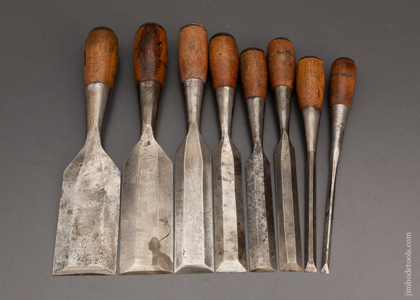 Graduated Set of 8 G. E. WOOD Everlasting Chisels - 102301