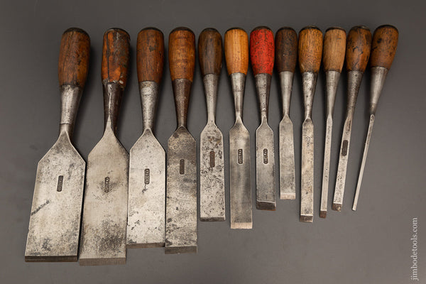 Complete Set of 12 STANLEY No. 45 EVERLASTING Chisels - 102305