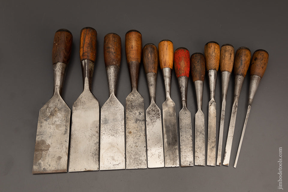 Complete Set of 12 STANLEY No. 45 EVERLASTING Chisels - 102305