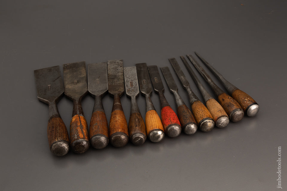 Complete Set of 12 STANLEY No. 45 EVERLASTING Chisels - 102305