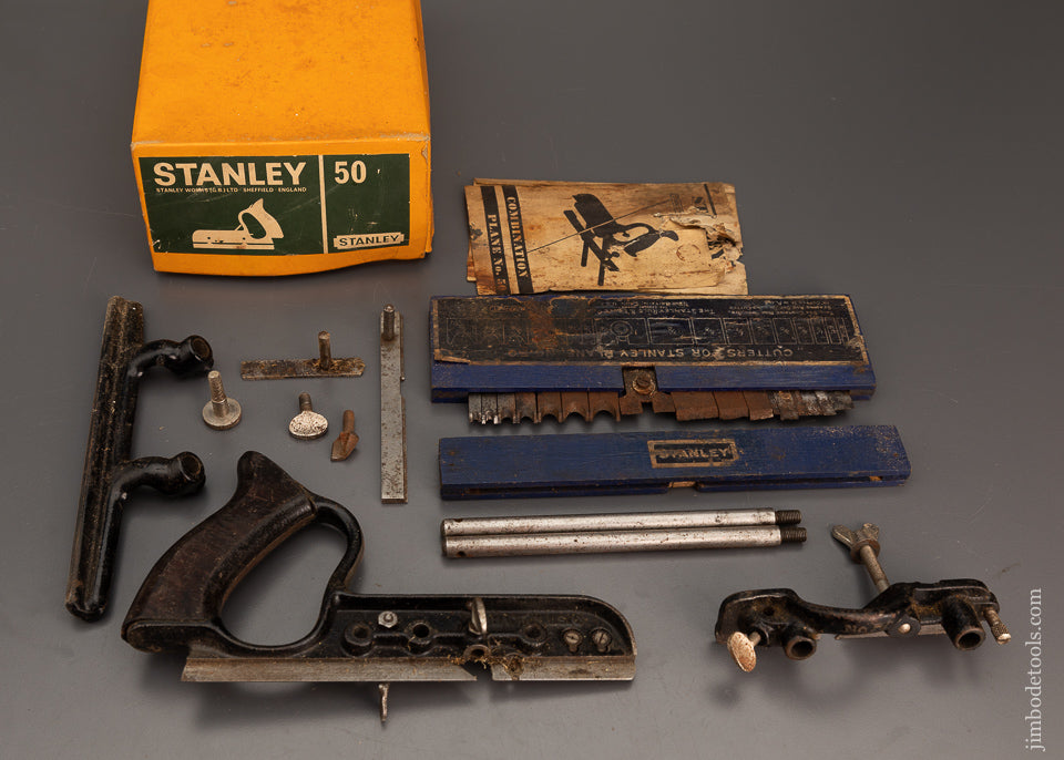 STANLEY No. 50 Combination Plow Plane 100% Complete in Original Box USA MADE - 102345