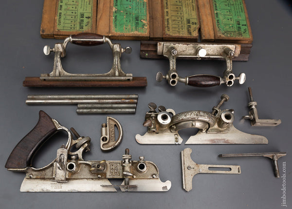 Fine STANLEY No. 55 Combination Plow Plane with 48 Cutters & 6 Stops Great User - 102351