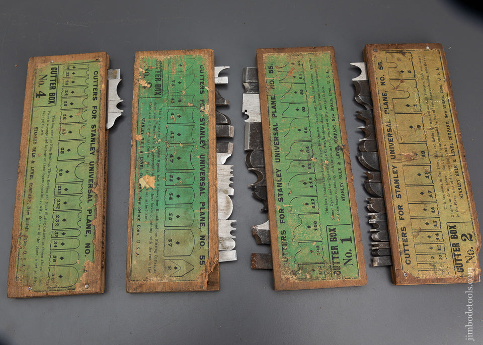 Fine STANLEY No. 55 Combination Plow Plane with 48 Cutters & 6 Stops Great User - 102351