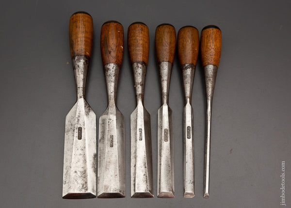 Beautiful Set of 6 STANLEY No. 40 EVERLASTING Chisels - 102395