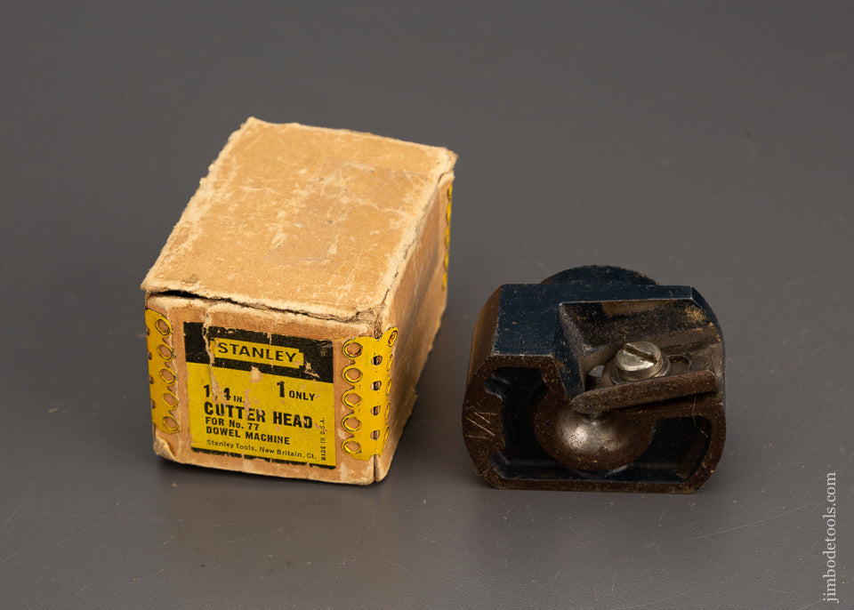STANLEY 1/4 Inch Cutter Head for No. 77 Dowel Machine Near Mint in Box - 102418