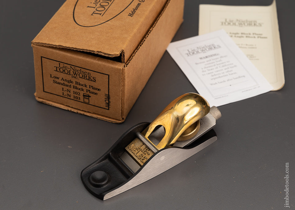 Dead Mint in Box LIE NIELSEN No. 102 Low Angle Block Plane - 102463