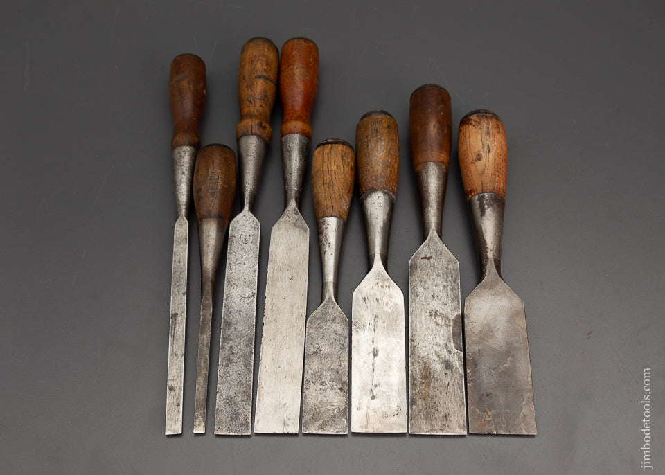 Assortment of 8 EVERLASTING Chisels by G.E. WOOD - 102512