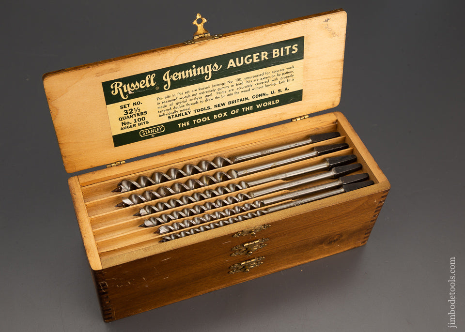 Complete Set of 13 RUSSELL JENNINGS Auger Bits in Original Three Tiered Box -102540