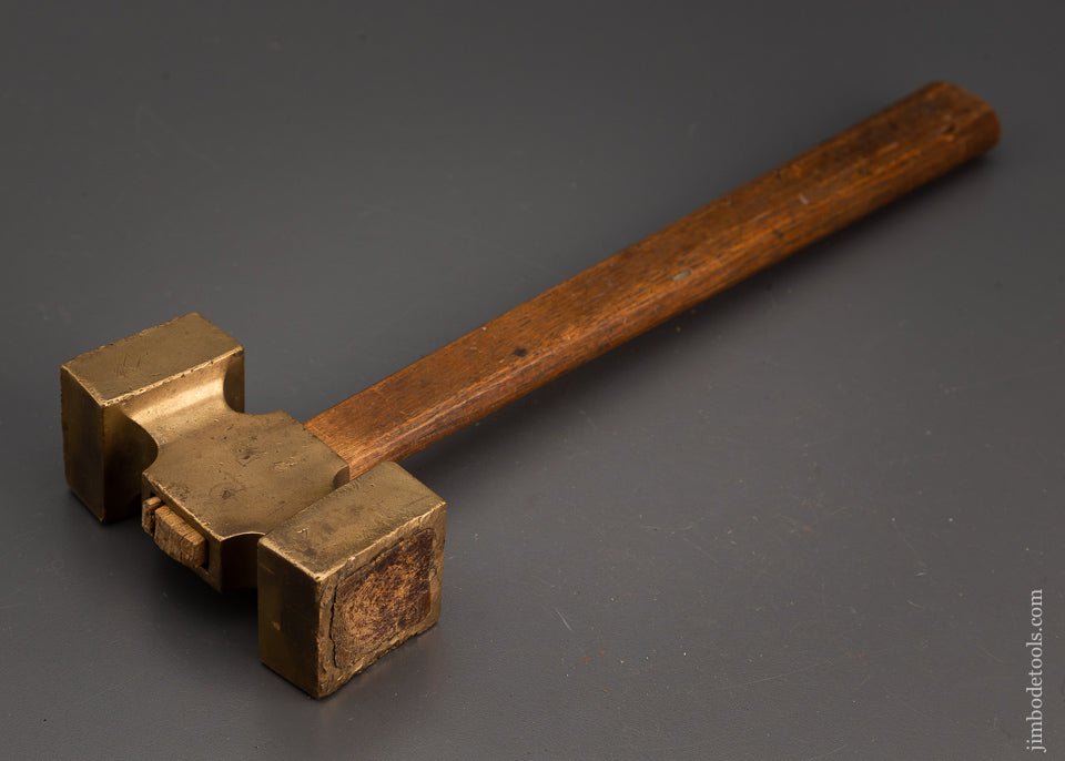 Wood Faced Brass Mallet 13 1/2 Inches Long - 102583