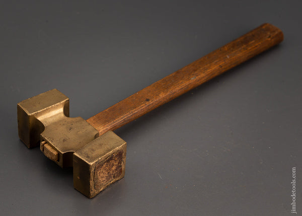 Wood Faced Brass Mallet 13 1/2 Inches Long - 102583