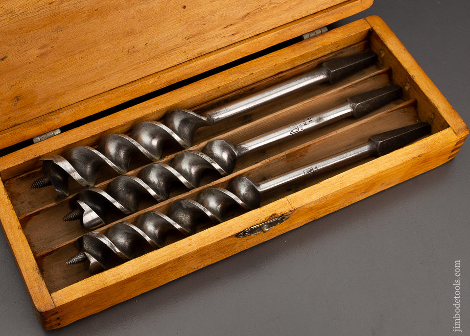 Complete Set of 13 RUSSELL JENNINGS Auger Bits in Original Three Tiered Box -  102631