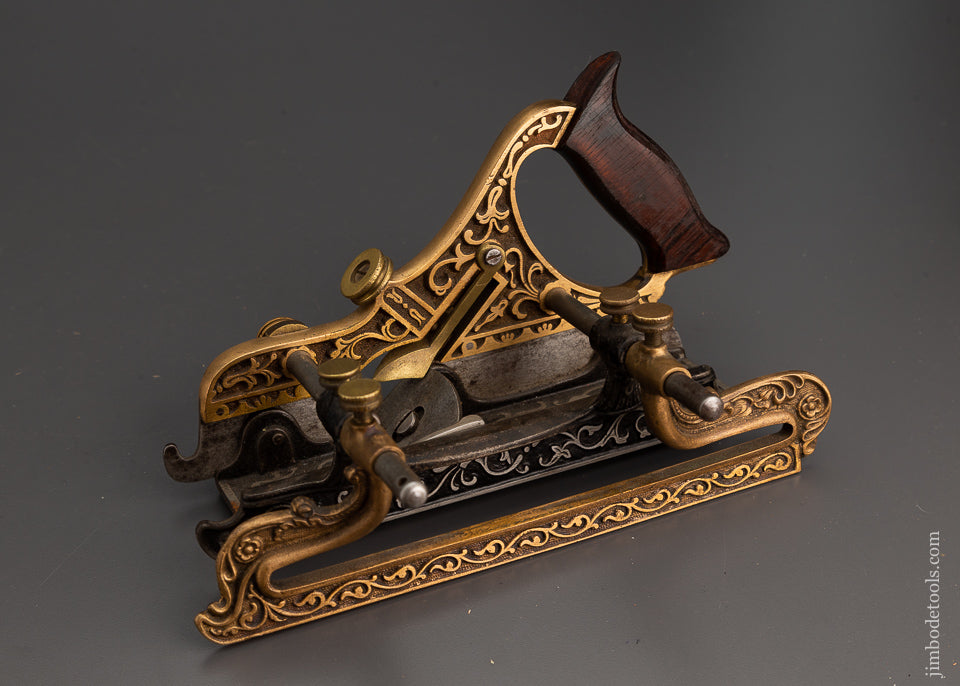 Stunning STANLEY MILLERS PATENT No. 42 Ornate Brass Plow & Filletster Plane - 102633