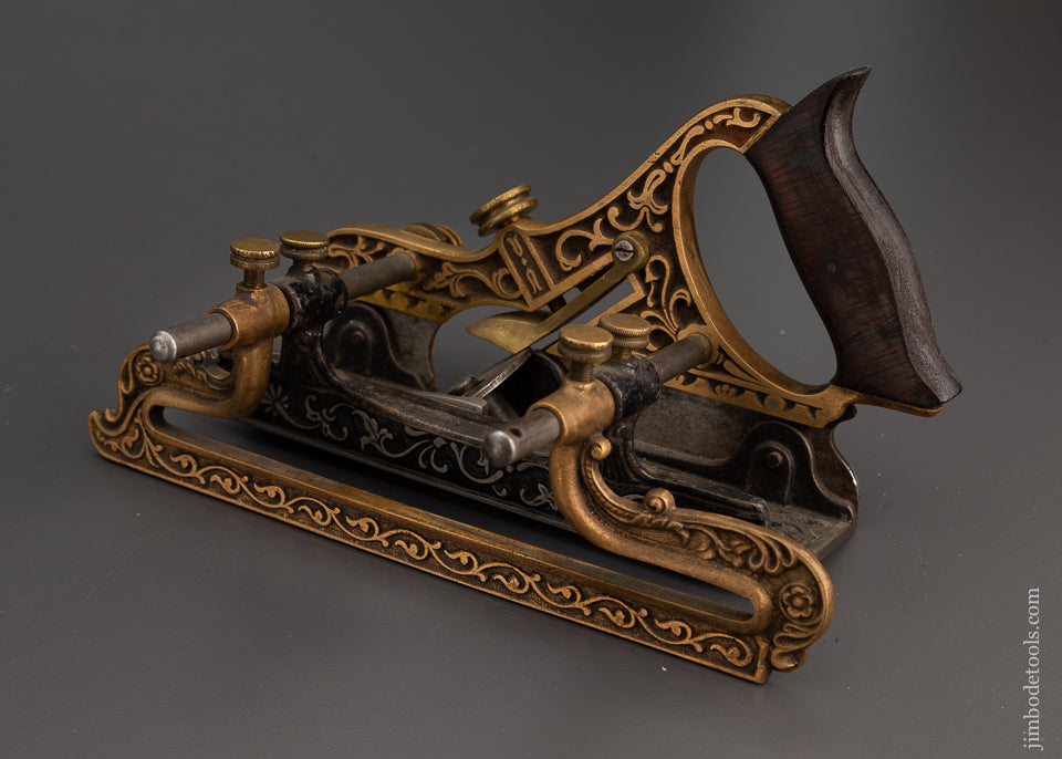 Stunning STANLEY MILLERS PATENT No. 42 Ornate Brass Plow & Filletster Plane - 102633