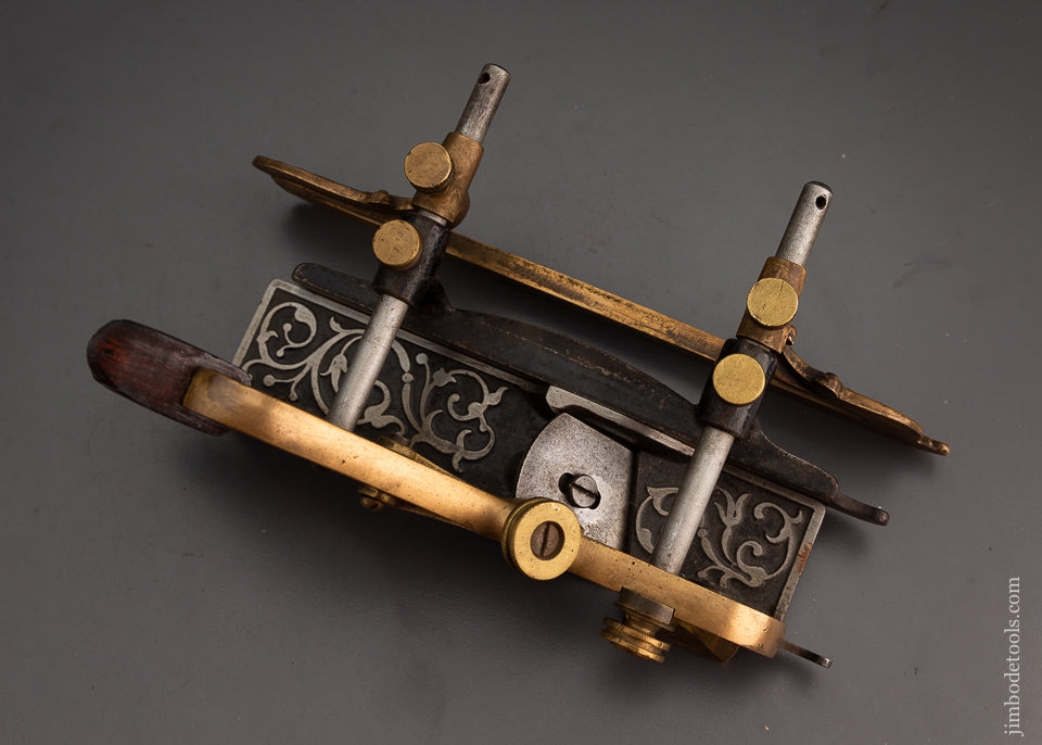 Stunning STANLEY MILLERS PATENT No. 42 Ornate Brass Plow & Filletster Plane - 102633
