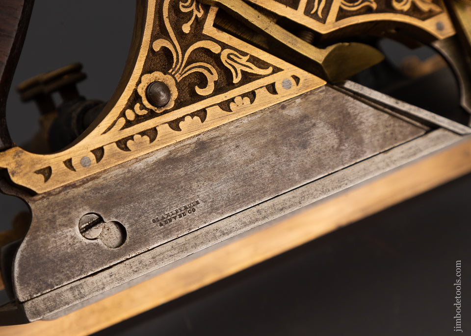 Stunning STANLEY MILLERS PATENT No. 42 Ornate Brass Plow & Filletster Plane - 102633