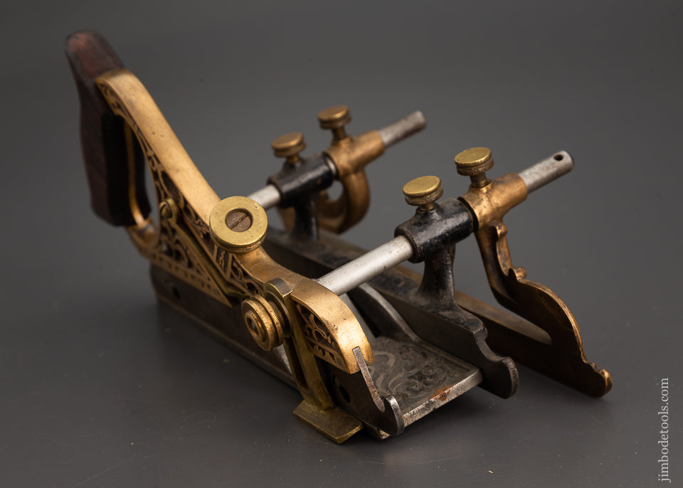 Stunning STANLEY MILLERS PATENT No. 42 Ornate Brass Plow & Filletster Plane - 102633