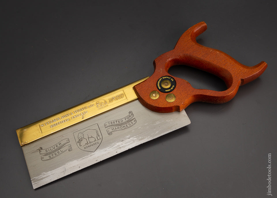 Near Mint W. TYZACK Brass Back Dovetail Saw Just Sharpened - 102645