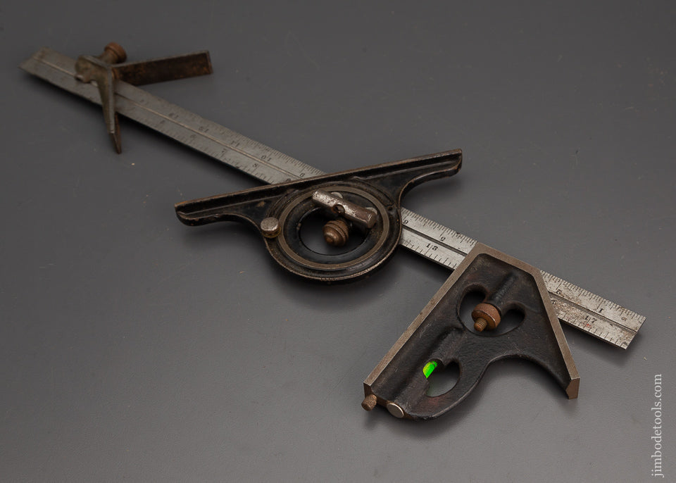 18 Inch BROWN & SHARPE Combination Square with Center Finding Head Fine - 102677