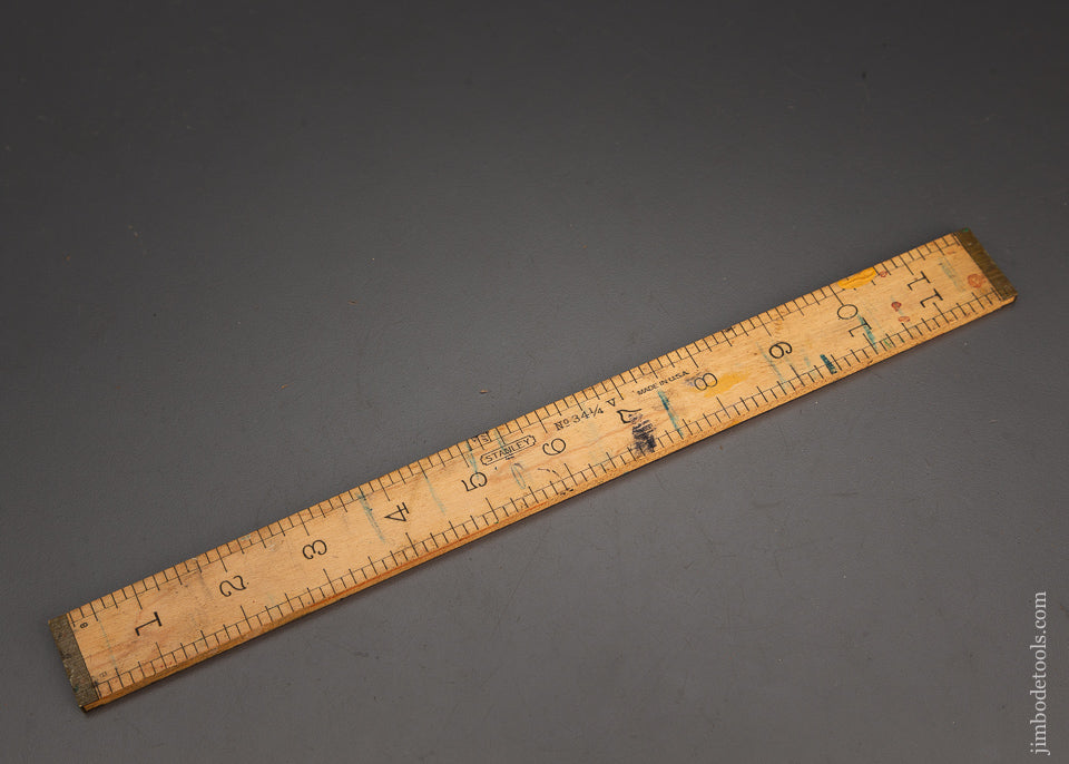 Rare STANLEY No. 34 1/4 V Rule Vertical Read - 102721