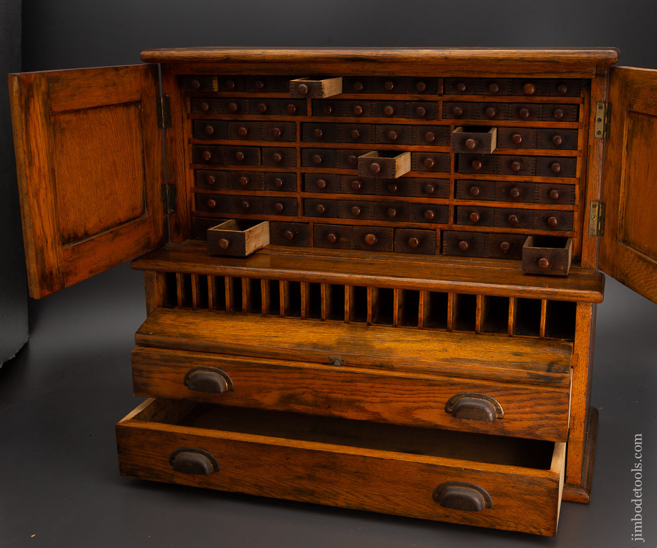 Astonishing 83 Drawer Oak Chest CLEVELAND TWIST DRILL CO. Cabinet - 102739