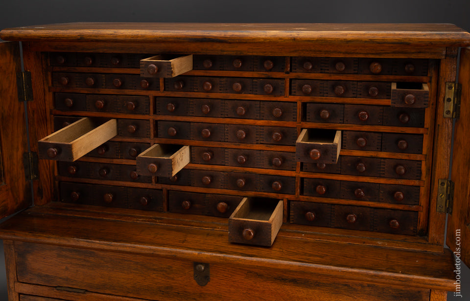 Astonishing 83 Drawer Oak Chest CLEVELAND TWIST DRILL CO. Cabinet - 102739