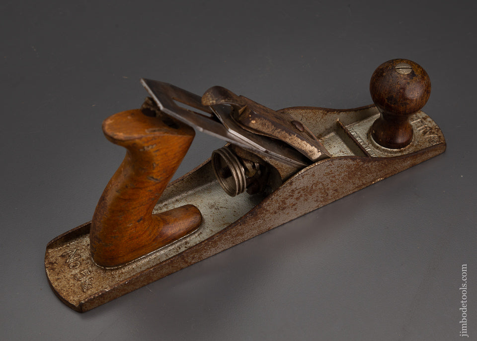 Rare STANLEY No. 5 1/4C Nickel Plated Junior Jack Plane Corrugated - 102778