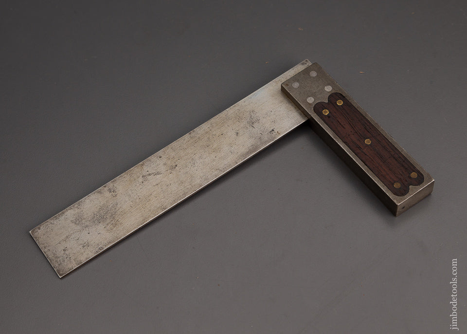 Rare & Fine ROBINSON PAT. JULY 14, 1874 ST. JOHNSBURY Rosewood & Steel Try Square - 102790