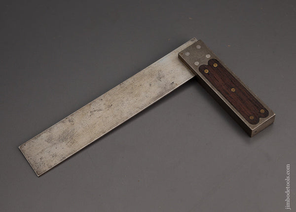 Rare & Fine ROBINSON PAT. JULY 14, 1874 ST. JOHNSBURY Rosewood & Steel Try Square - 102790