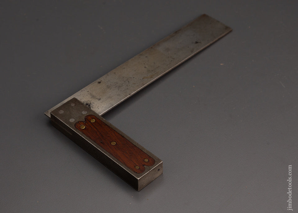 Rare & Fine ROBINSON PAT. JULY 14, 1874 ST. JOHNSBURY Rosewood & Steel Try Square - 102790