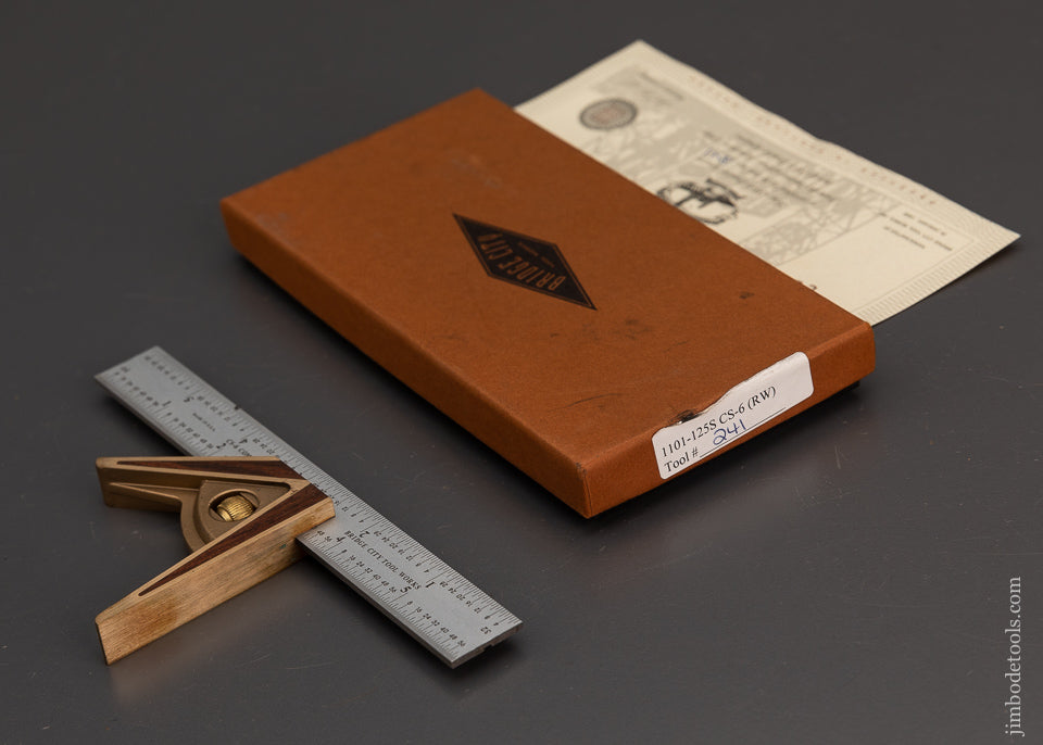 BRIDGE CITY TOOL WORKS CS-6 Rosewood Combination Square 6 Inch in Box - 102802