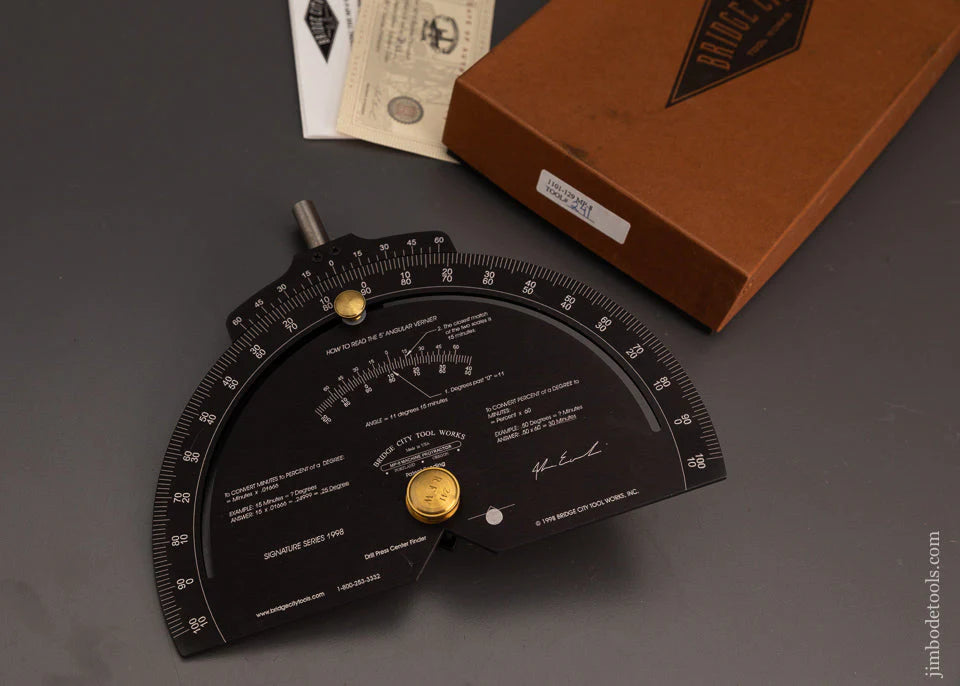 BRIDGE CITY TOOL WORKS MP-8 Machine Protractor in Box - 102815