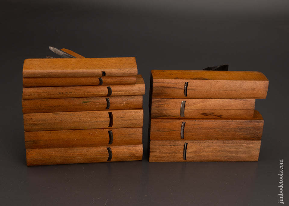 Beautiful Working Set of 11 Pattern Maker’s Round Planes with Rosewood Wedges - 102831