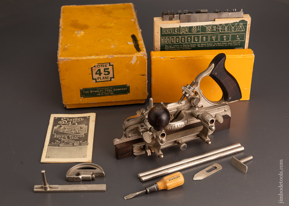 100% Complete STANLEY No. 45 Combination Plow Plane Near Mint in Box SWEETHEART - 102844