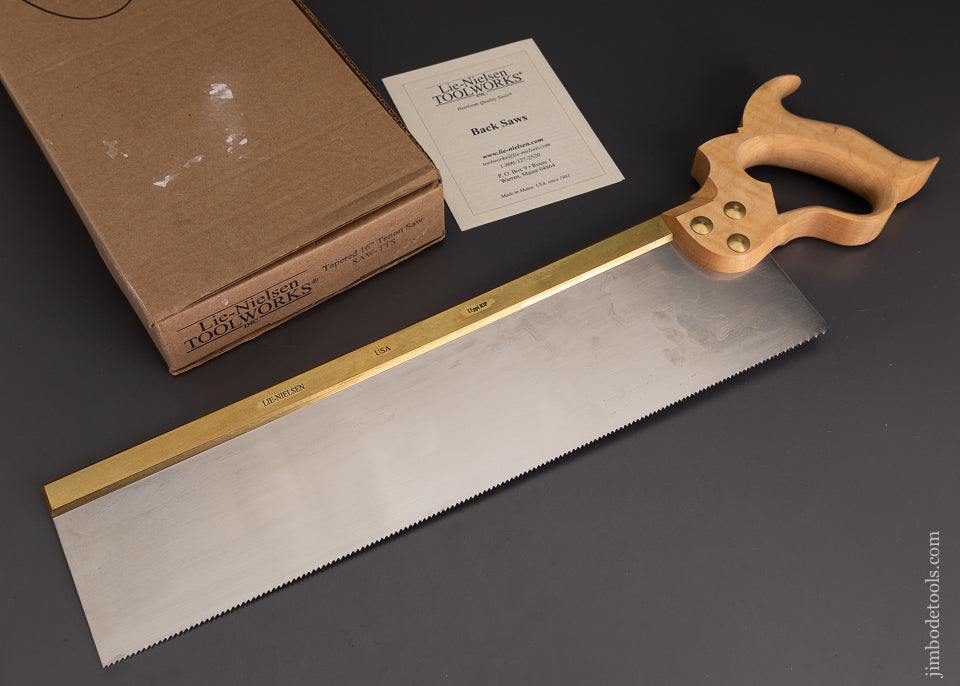 LIE NIELSEN Tapered 16 Inch Tenon Saw SAW-TTS Mint in Box - 102856