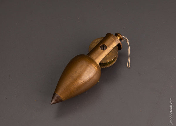 Extra Fine! STANLEY No. 2 TRAUT’S PATENT Brass Plumb Bob PAT. APR. 28, 1874 - 102874