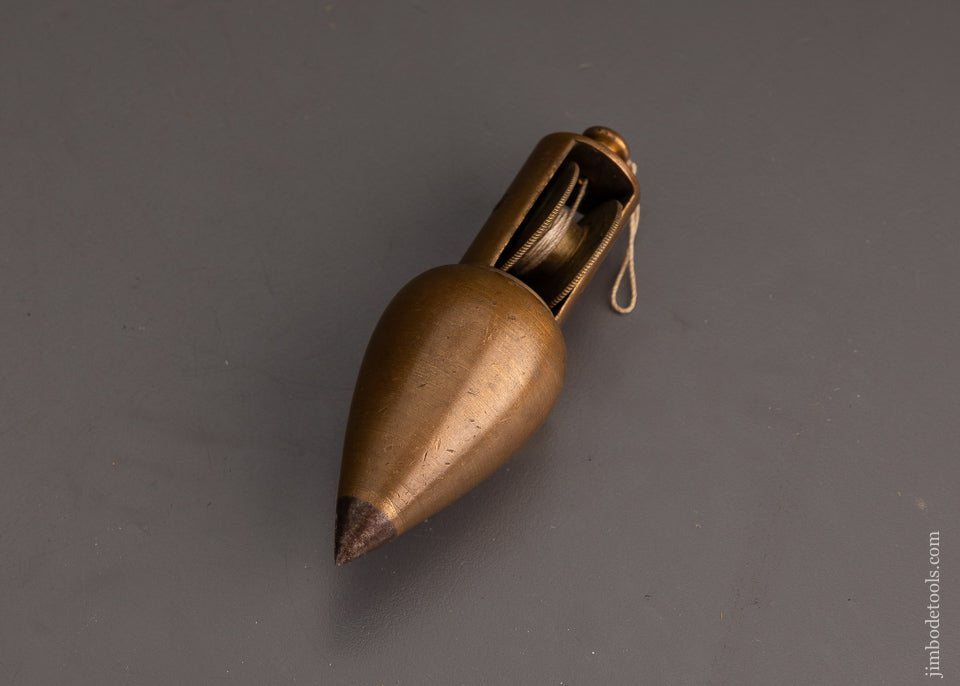 Extra Fine! STANLEY No. 2 TRAUT’S PATENT Brass Plumb Bob PAT. APR. 28, 1874 - 102874